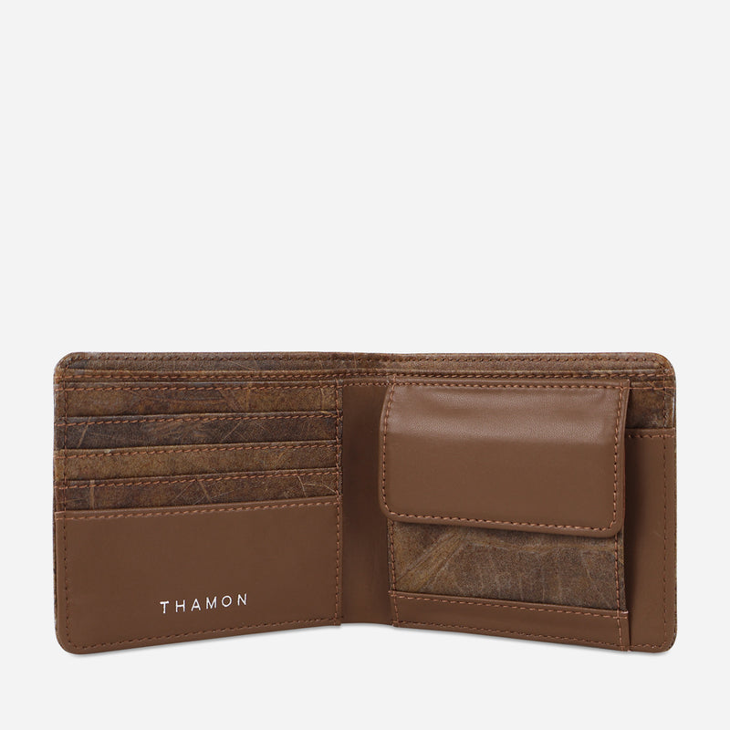 Open Spice Brown Vegan Coin Wallet by Thamon