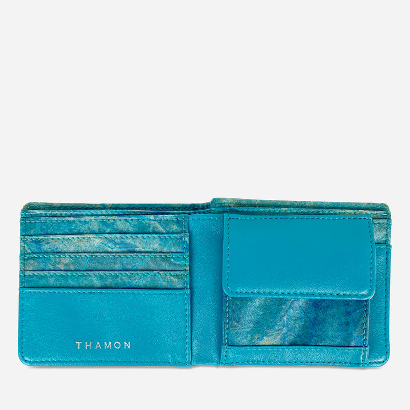 Open Turquoise Vegan Coin Wallet by Thamon