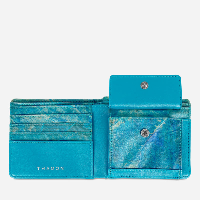 Open Turquoise Vegan Coin Wallet by Thamon